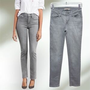 Levi's 712 Slim Women's Mid-Rise Grey Stretch Jeans Size 26